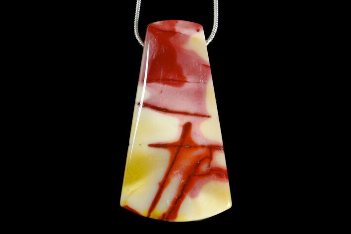 Colorful Mookaite Jasper Pendant with Snake Chain Necklace #171042